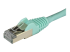 StarTech.com 50cm CAT6A Ethernet Cable, 10 Gigabit Shielded Snagless RJ45 100W PoE Patch Cord, CAT 6A 10GbE STP Network Cable w/Strain Relief, Aqua, Fluke Tested/UL Certified Wiring/TIA - Close up