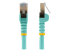 StarTech.com 50cm CAT6A Ethernet Cable, 10 Gigabit Shielded Snagless RJ45 100W PoE Patch Cord, CAT 6A 10GbE STP Network Cable w/Strain Relief, Aqua, Fluke Tested/UL Certified Wiring/TIA - Multi-angle