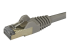 StarTech.com 50cm CAT6A Ethernet Cable, 10 Gigabit Shielded Snagless RJ45 100W PoE Patch Cord, CAT 6A 10GbE STP Network Cable w/Strain Relief, Grey, Fluke Tested/UL Certified Wiring/TIA - Close up