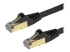 StarTech.com 50cm CAT6A Ethernet Cable, 10 Gigabit Shielded Snagless RJ45 100W PoE Patch Cord, CAT 6A 10GbE STP Network Cable w/Strain Relief, Black, Fluke Tested/UL Certified Wiring/TIA - Right-angle