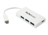 StarTech.com 4 Port USB C Hub with 1x USB-C & 3x USB-A Ports (SuperSpeed 5Gbps), USB Bus Powered, Compact Portable/Laptop USB 3.0 Adapter Hub, USB 3.1 Gen 1/USB 3.2 Gen 1 Type-C Hub, White - Right-angle