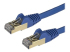 StarTech.com 50cm CAT6A Ethernet Cable, 10 Gigabit Shielded Snagless RJ45 100W PoE Patch Cord, CAT 6A 10GbE STP Network Cable w/Strain Relief, Blue, Fluke Tested/UL Certified Wiring/TIA - Right-angle