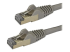 StarTech.com 50cm CAT6A Ethernet Cable, 10 Gigabit Shielded Snagless RJ45 100W PoE Patch Cord, CAT 6A 10GbE STP Network Cable w/Strain Relief, Grey, Fluke Tested/UL Certified Wiring/TIA - Right-angle